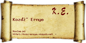 Kozó Ernye névjegykártya